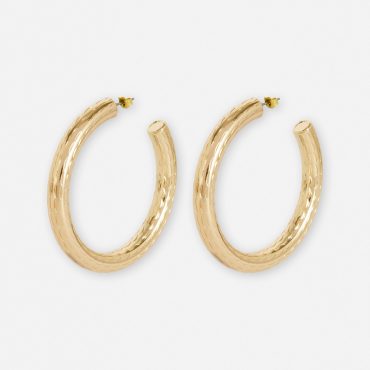 Large Textured Hoop Earrings
