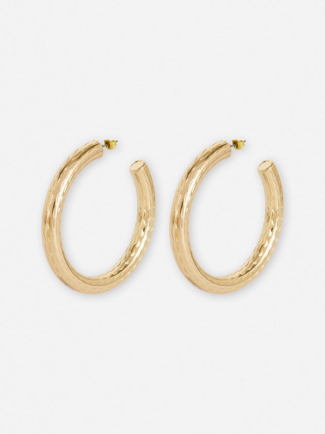 Large Textured Hoop Earrings