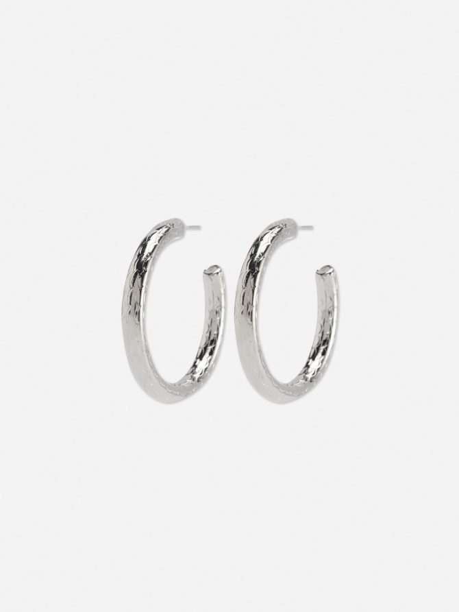 Large Textured Hoop Earrings