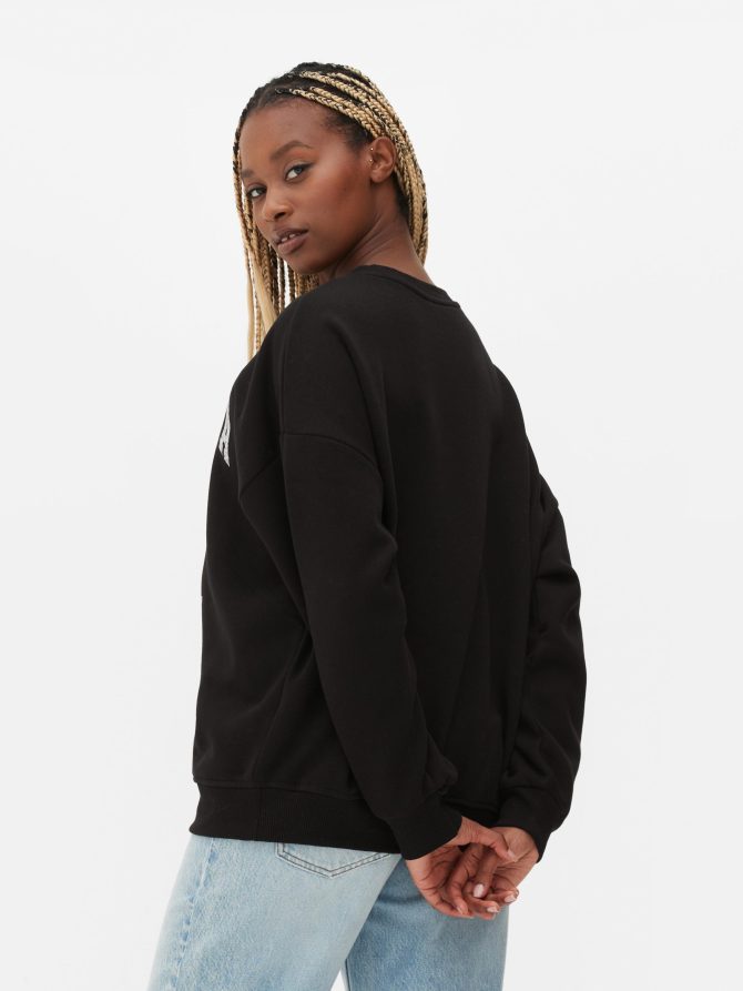 Distressed Varsity Print Pullover - Image 4