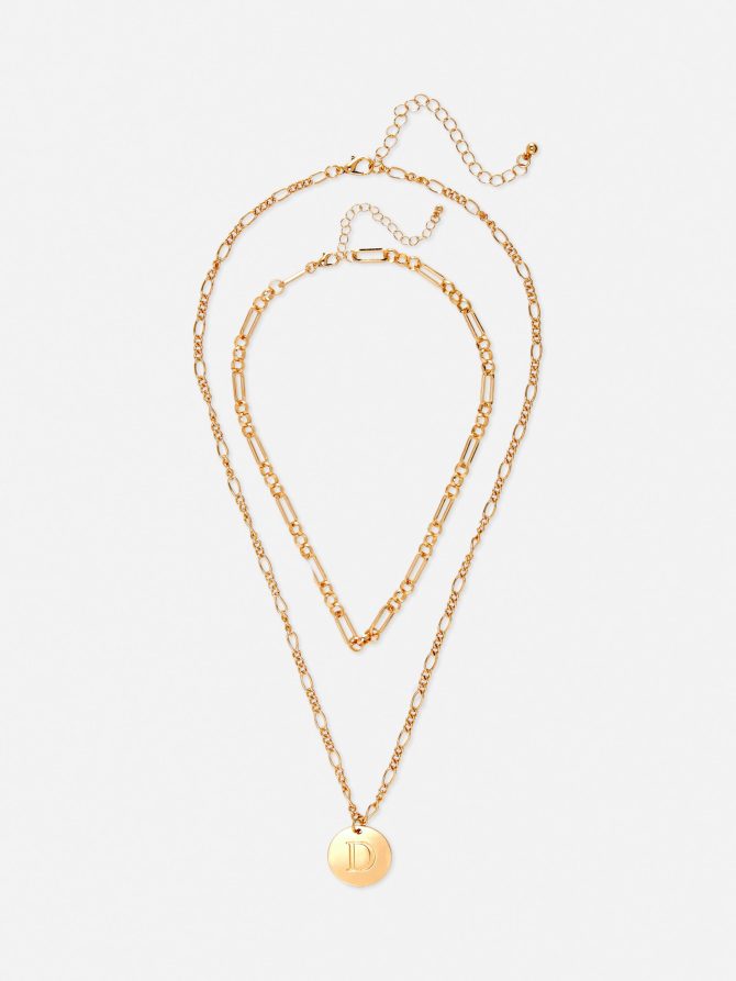 2-Pack Initial Pendant Necklace