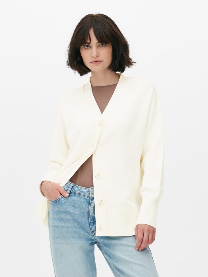 V-Neck Slouchy Boyfriend Cardigan - Image 2