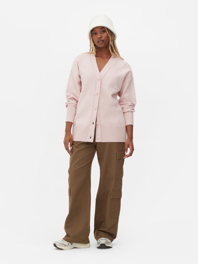 V-Neck Slouchy Boyfriend Cardigan