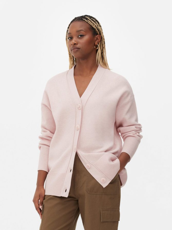 V-Neck Slouchy Boyfriend Cardigan - Image 2