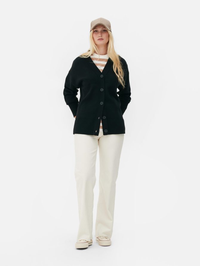 V-Neck Slouchy Boyfriend Cardigan