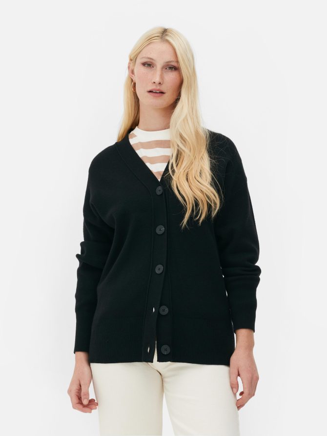 V-Neck Slouchy Boyfriend Cardigan - Image 2