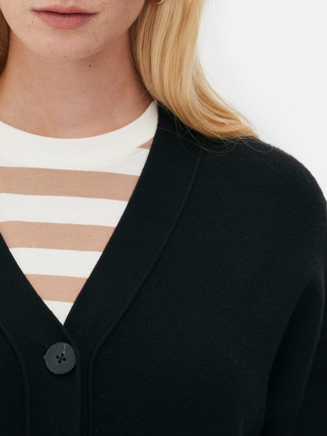 V-Neck Slouchy Boyfriend Cardigan - Image 3