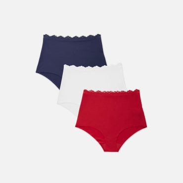 3-Pack Lace Trim Invisible Full Briefs
