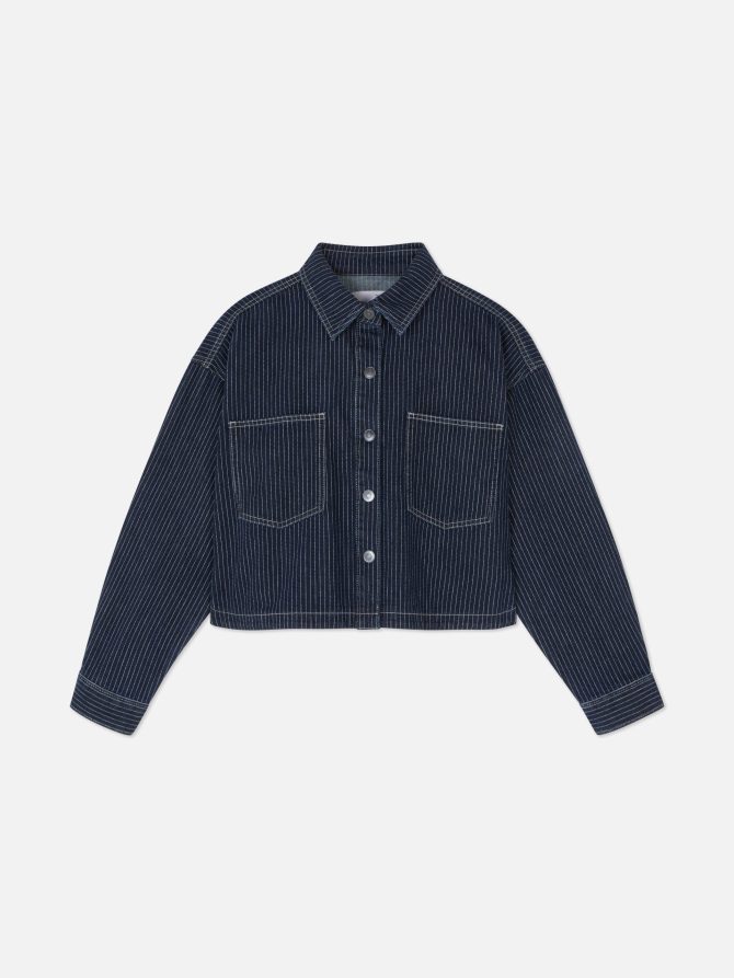 Prinstripe Cropped Denim Jacket - Image 5