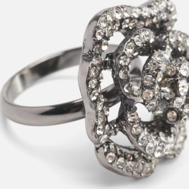 Rita Ora Rhinestone Rose Ring