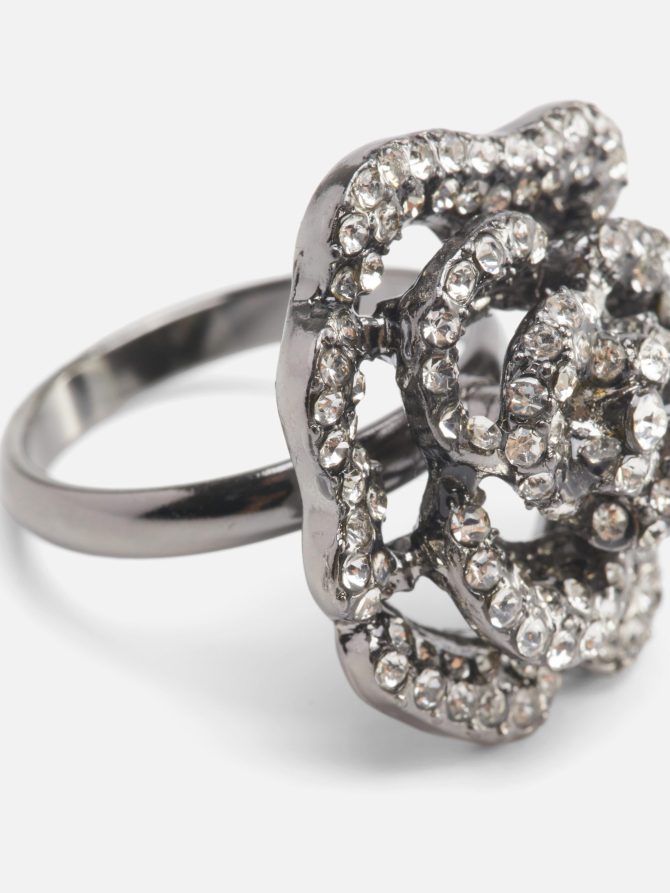 Rita Ora Rhinestone Rose Ring