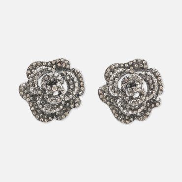 Rita Ora Rhinestone Rose Earrings