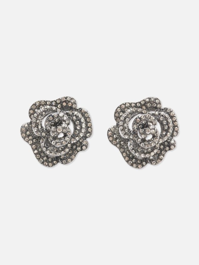 Rita Ora Rhinestone Rose Earrings