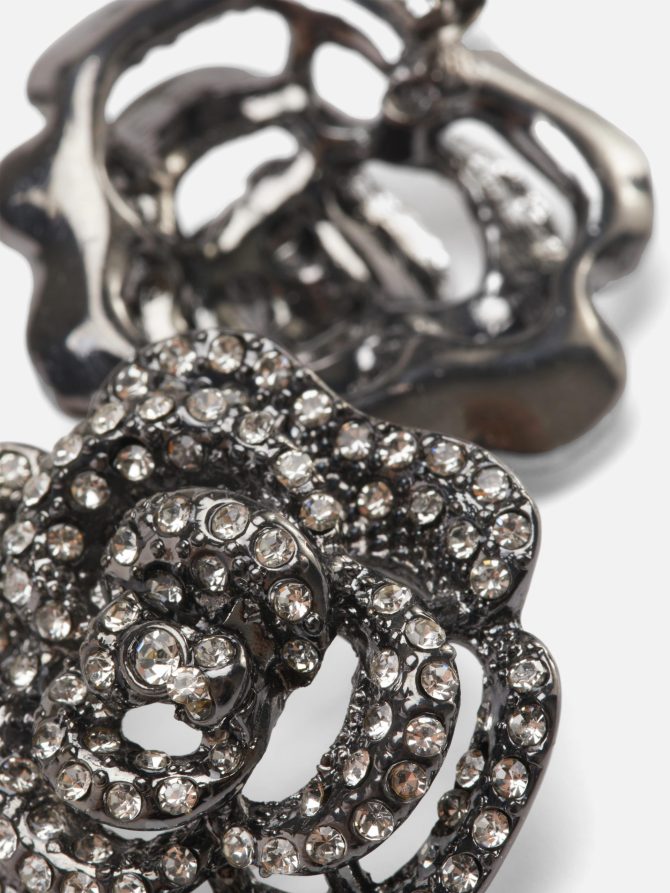 Rita Ora Rhinestone Rose Earrings - Image 2