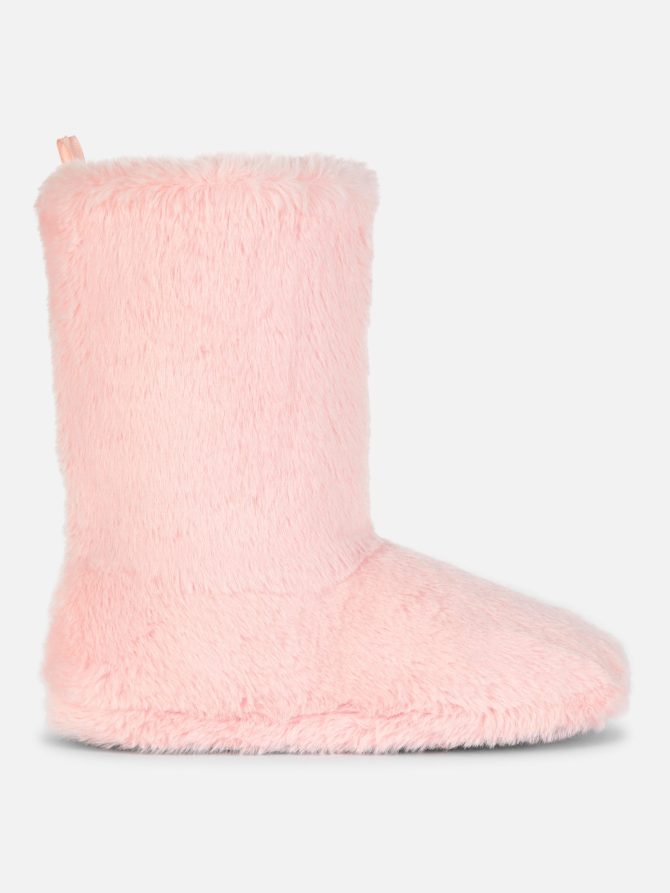 Faux Fur Slipper Boots