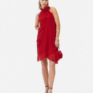 Rita Ora Ruffle Mini Dress
