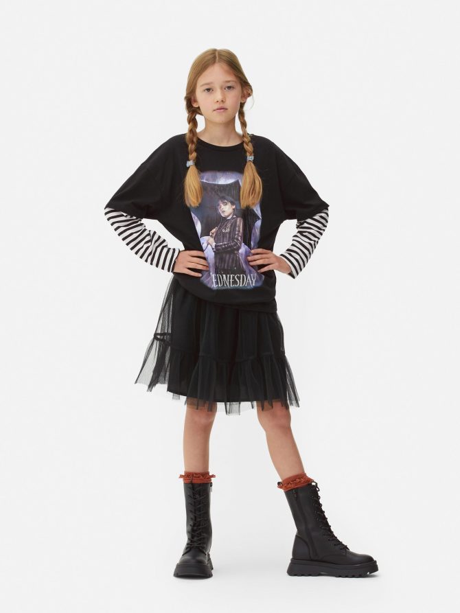 Wednesday Addams Layered Long Sleeve T-Shirt