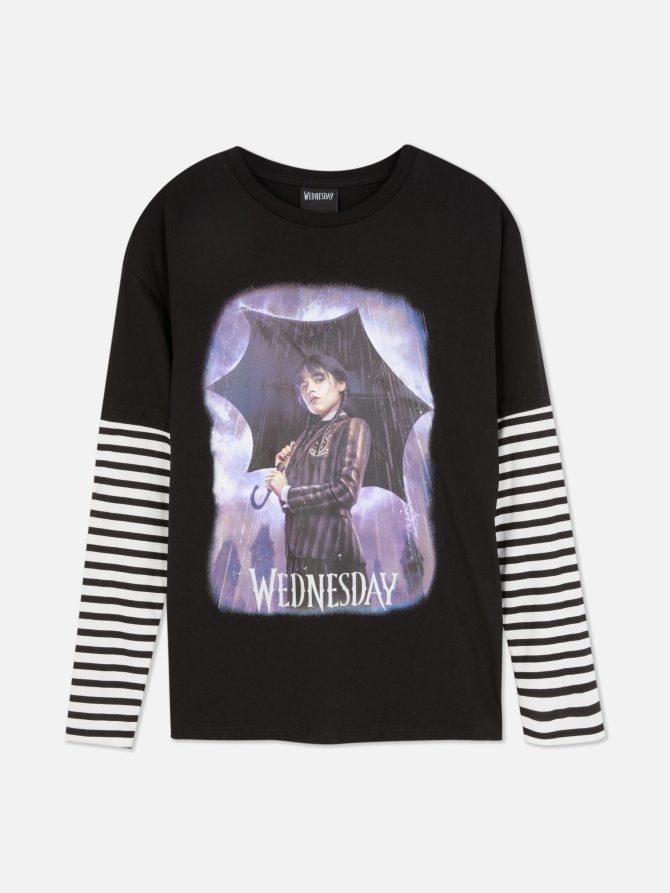 Wednesday Addams Layered Long Sleeve T-Shirt - Image 3