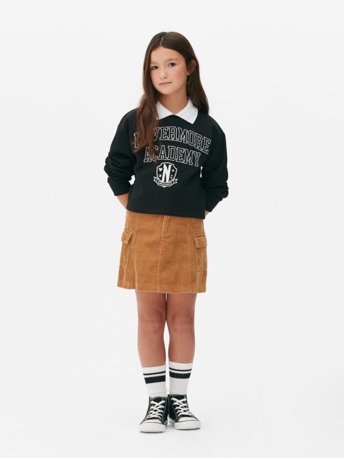 Wednesday Nevermore Academy Cropped Crew Neck