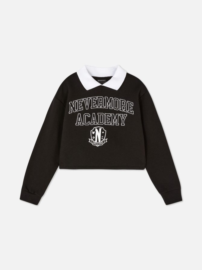 Wednesday Nevermore Academy Cropped Crew Neck - Image 3