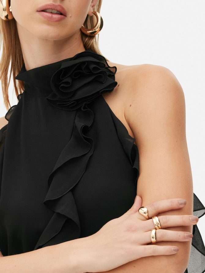 Rita Ora Rosette Ruffled Blouse - Image 3