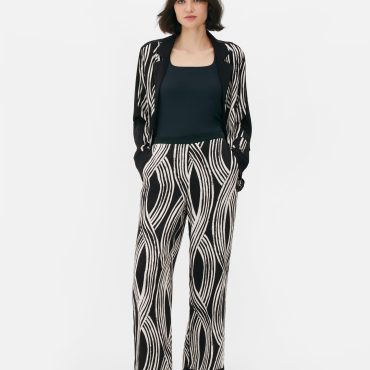 Lattice Print Satin Pajama Bottoms