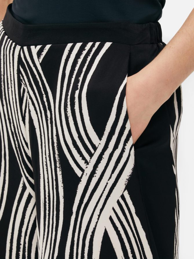 Lattice Print Satin Pajama Bottoms - Image 3