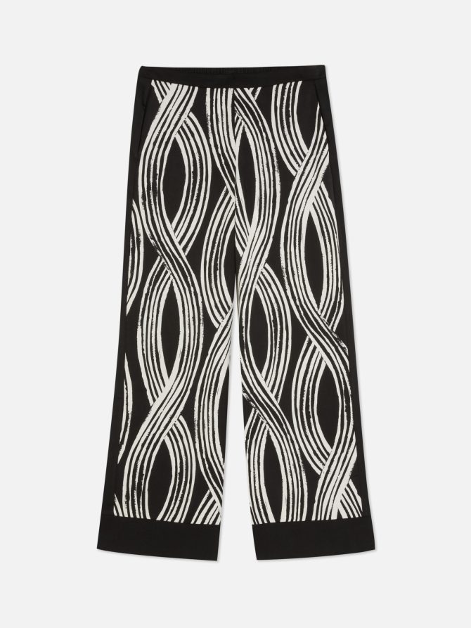 Lattice Print Satin Pajama Bottoms - Image 5