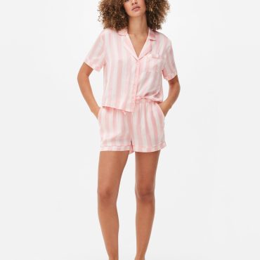 Satin Shirt & Shorts Pajama Set