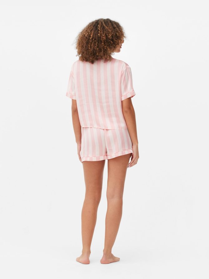 Satin Shirt & Shorts Pajama Set - Image 4