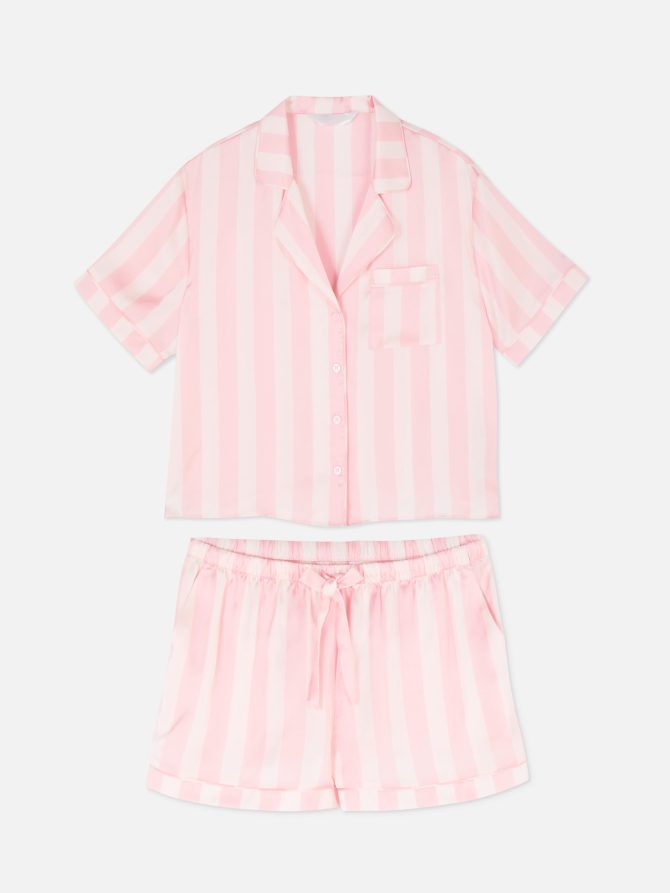 Satin Shirt & Shorts Pajama Set - Image 5