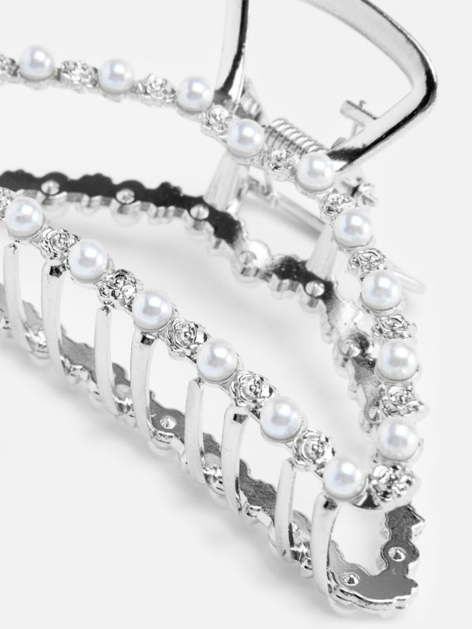 Rhinestone and Pearl Claw Clip - Image 2