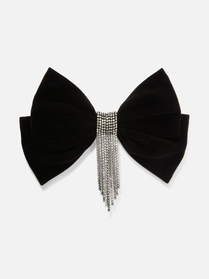 Diamanté Tassel Velvet Hair Bow