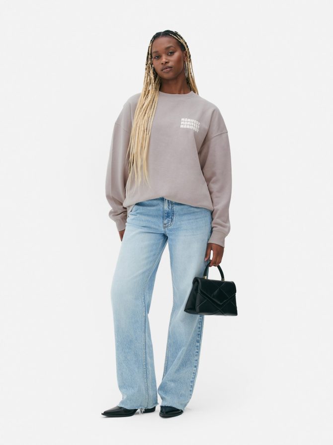 Printed Oversized Sweatshirt