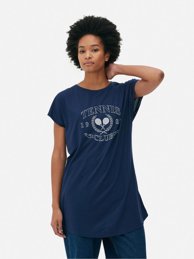 Printed Longline T-Shirt - Image 2