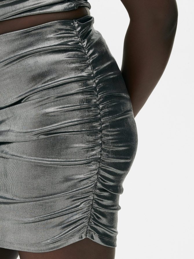 Rita Ora Lamé Mini Skirt - Image 3