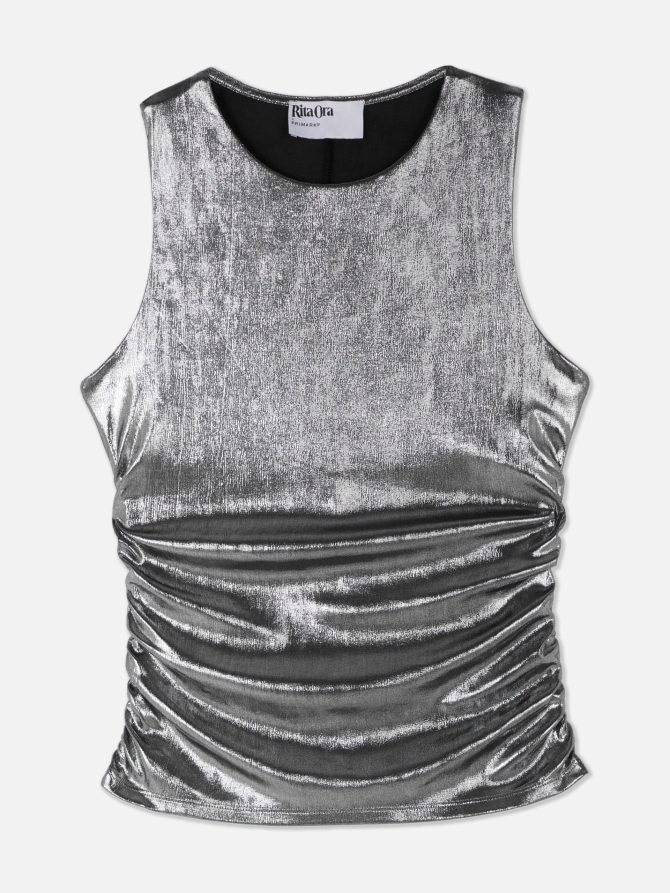 Rita Ora Sleeveless Lamé Top - Image 6