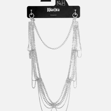 Rita Ora Rhinestone Scallop Chain Belt