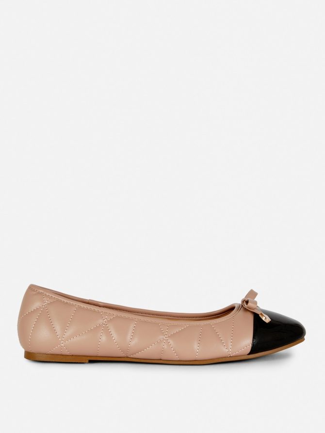 Quilted Toe Cap Ballerinas