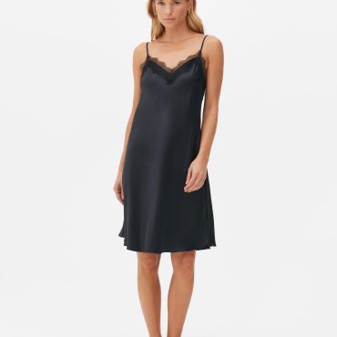 Lace Trim Satin Chemise