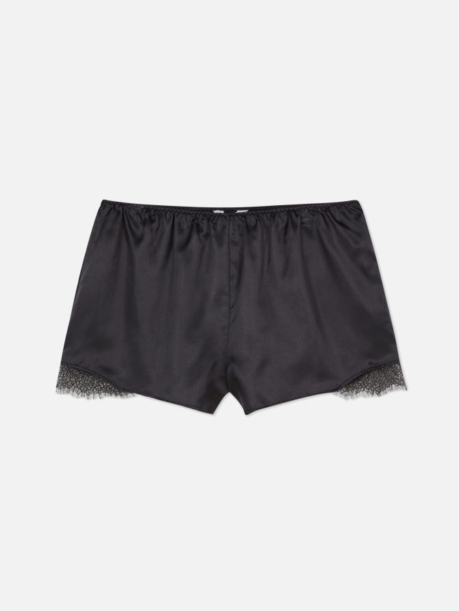 Lace Trim Satin Pajama Shorts - Image 5