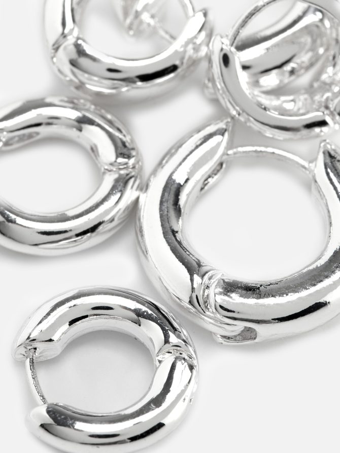 3-Pack The Edit Chunky Hoop Earrings - Image 2