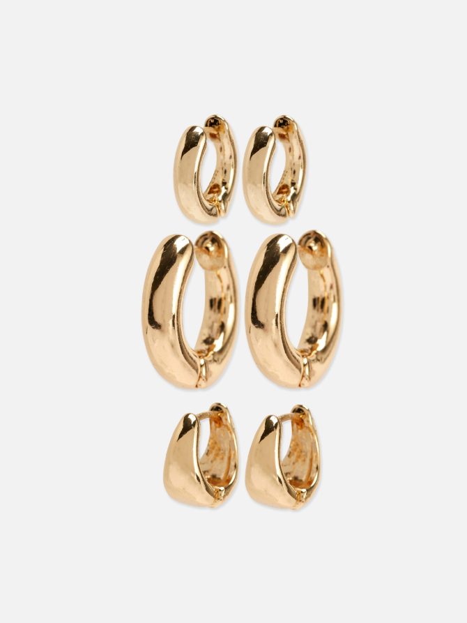 3-Pack The Edit Chunky Hoop Earrings