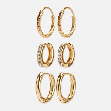 3-Pack The Edit Multi Sized Hoop Earrings