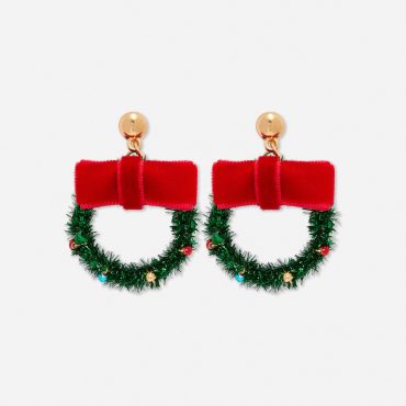 Christmas Wreath Drop Earrings