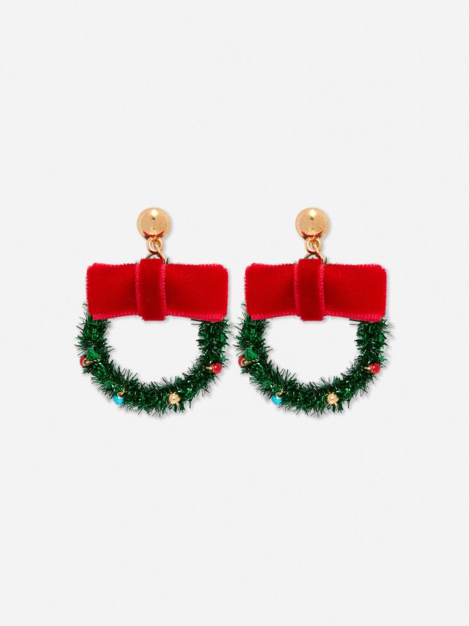 Christmas Wreath Drop Earrings