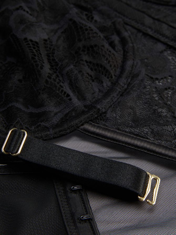 Mesh and Lace Cupped Corset - Image 2