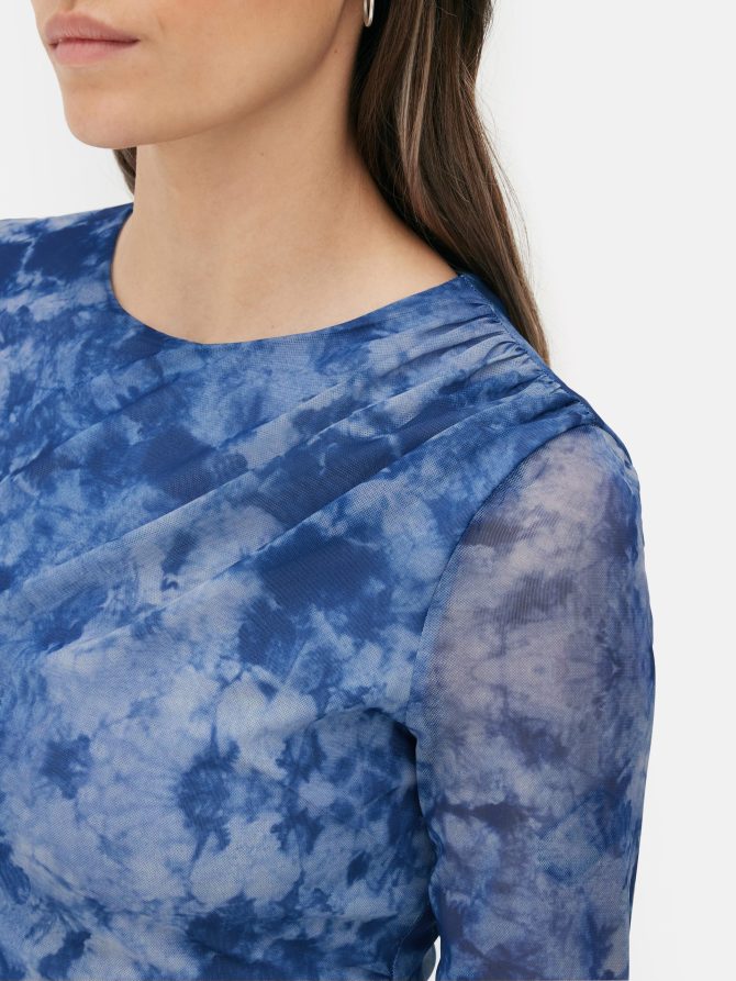 Tie Dye Layered Mesh Midi Dress - Image 3