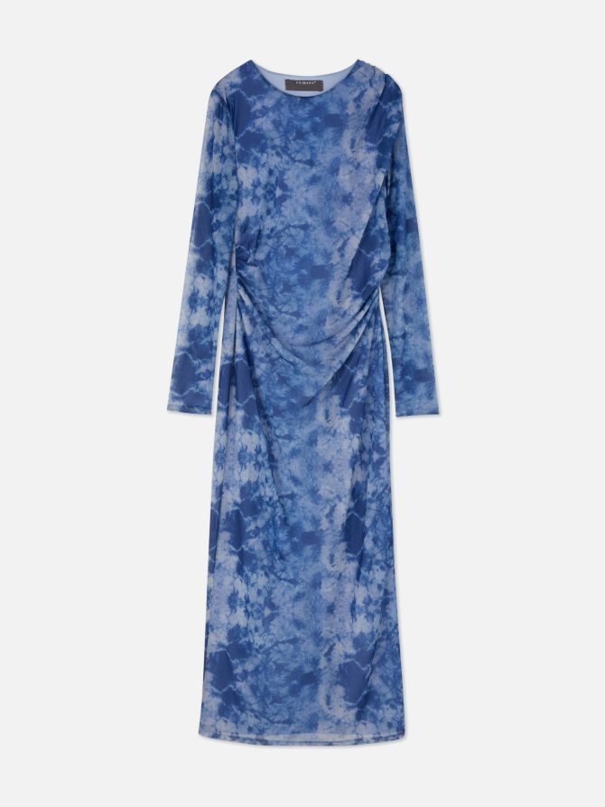 Tie Dye Layered Mesh Midi Dress - Image 5