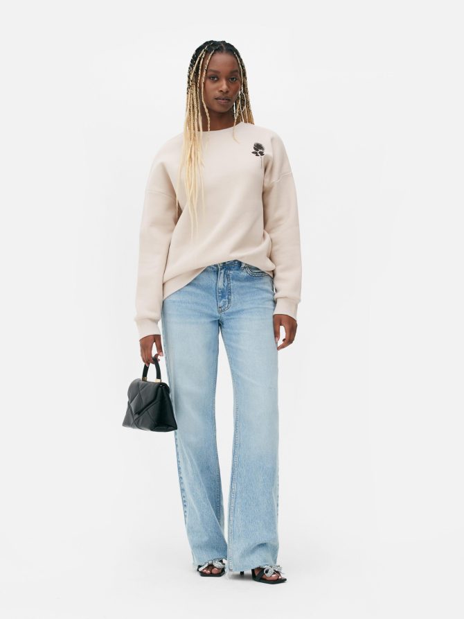 Rose Print Sweatshirt
